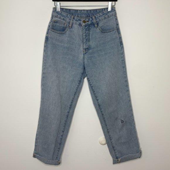 John galt Brandy Melville trendy high rise denim straight leg mom jeans - Picture 2 of 6